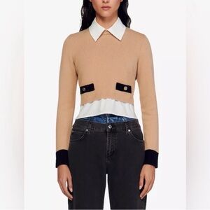 Sandro Paris Dale Collared Sweater - Small